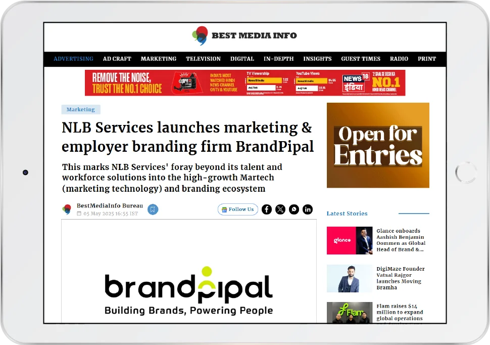 News article snapshot featuring BrandPipal