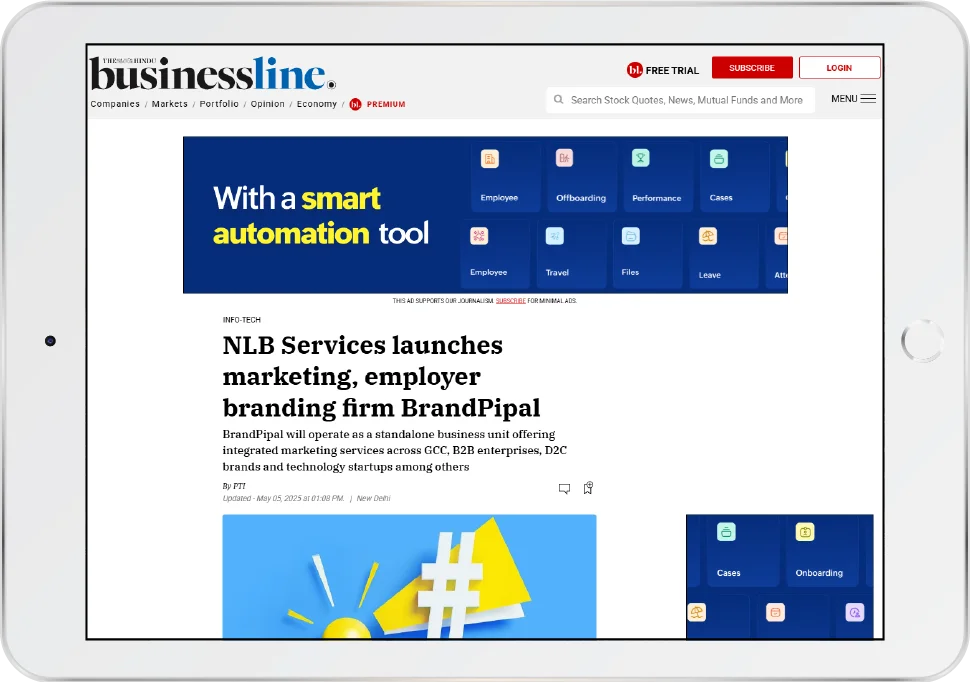 News article snapshot featuring BrandPipal