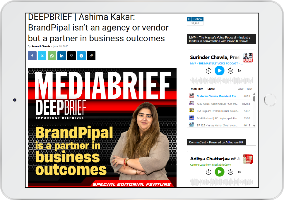 News article snapshot featuring BrandPipal